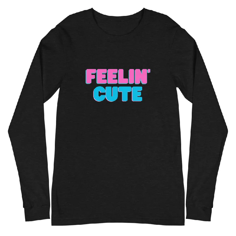 Feelin' Cute Long Sleeve Tee Lace Blend Ribbed Blend Corduroy Blend