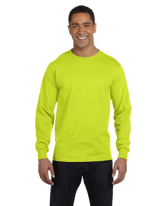 Gildan 50/50 Long Sleeve T-Shirt | Safety Green Terry Blend Velvet Blend Canvas Blend Gildan 50/50 Long Sleeve T-Shirt | Safety Green Terry Blend Velvet Blend Canvas Blend
