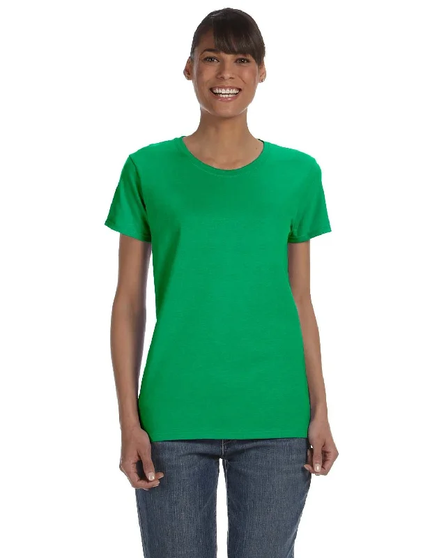Gildan Ladies Lightweight 100% Cotton T-Shirt | Irish Green Basic T-Shirt Crew Neck Short Sleeve Gildan Ladies Lightweight 100% Cotton T-Shirt | Irish Green Basic T-Shirt Crew Neck Short Sleeve