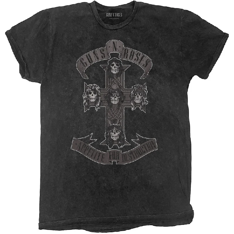 Guns N' Roses | Official Band T-shirt | Monochrome Cross (Dip-Dye) Front Pockets Side Pockets Patch Pockets