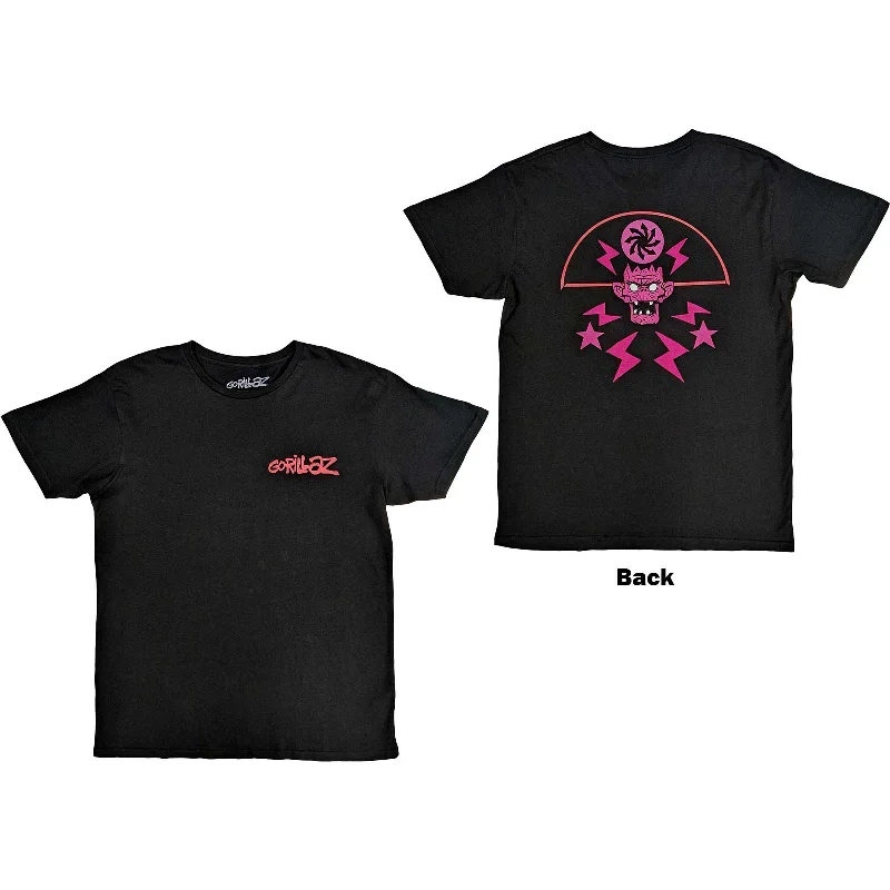 Gorillaz | Official Band T-Shirt| Cult of Gorillaz (Back Print) Notch Collar Peter Pan Collar Cowl Neck Gorillaz | Official Band T-Shirt| Cult of Gorillaz (Back Print) Notch Collar Peter Pan Collar Cowl Neck