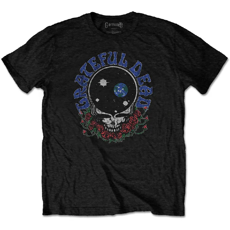 Grateful Dead | Official Band T-Shirt | Space Your Face & Logo Faux Fur Fabric Real Fur Fabric Shearling Fabric