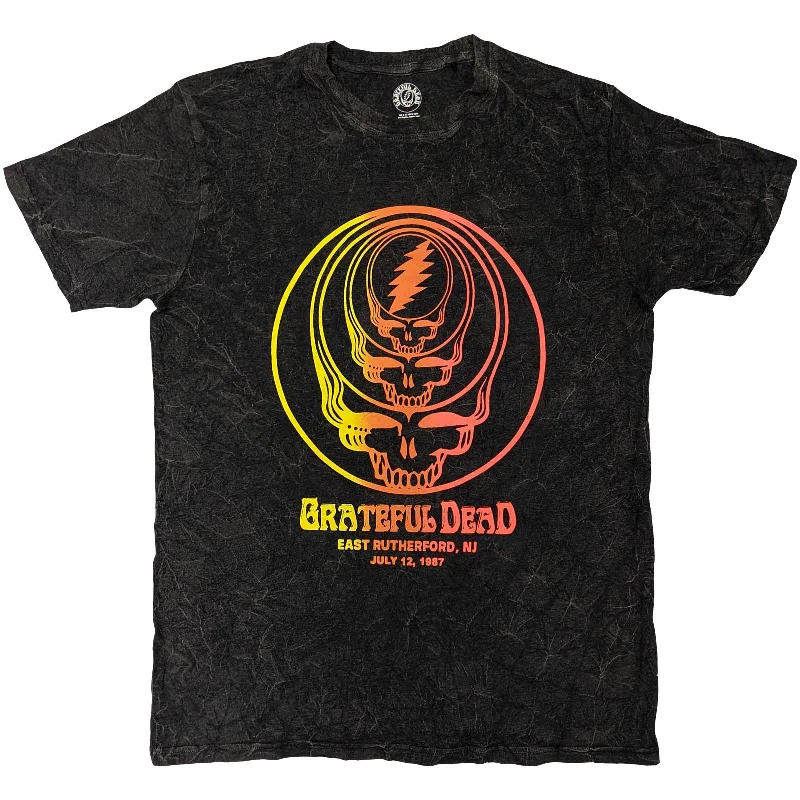 Grateful Dead | Official Band T-Shirt | Concentric Skulls (Wash Collection) Print Jacquard Patchwork Grateful Dead | Official Band T-Shirt | Concentric Skulls (Wash Collection) Print Jacquard Patchwork