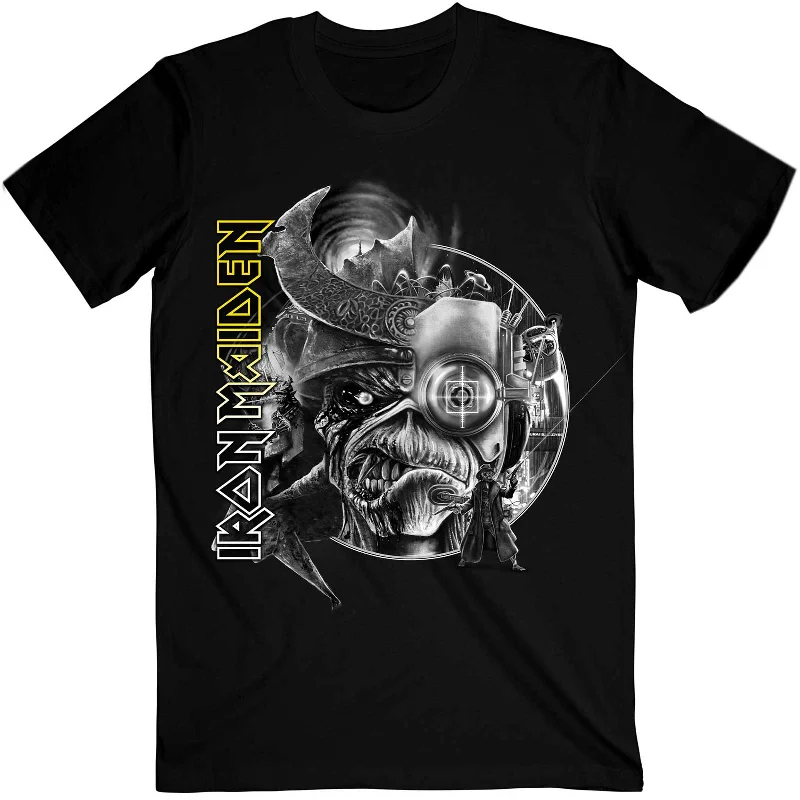 Iron Maiden | Official Band T-Shirt | The Future Past Tour '23 Greyscale Jersey Fabric Tulle Fabric Batik Fabric Iron Maiden | Official Band T-Shirt | The Future Past Tour '23 Greyscale Jersey Fabric Tulle Fabric Batik Fabric