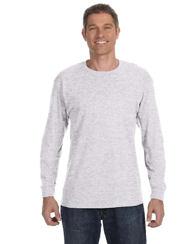 Jerzees DRI-POWER ACTIVE Long Sleeve T-Shirt | Ash Notch Collar Peter Pan Collar Cowl Neck Jerzees DRI-POWER ACTIVE Long Sleeve T-Shirt | Ash Notch Collar Peter Pan Collar Cowl Neck