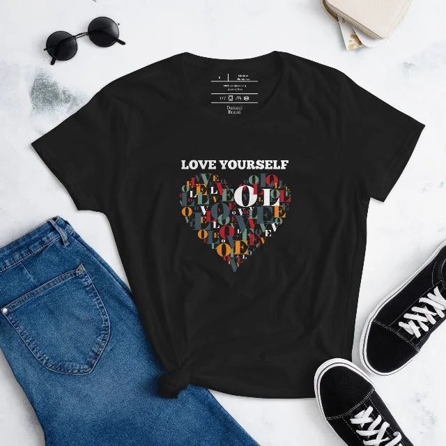 Love Yourself Short Sleeve T-Shirt Satin Blend Silk Blend Wool Blend