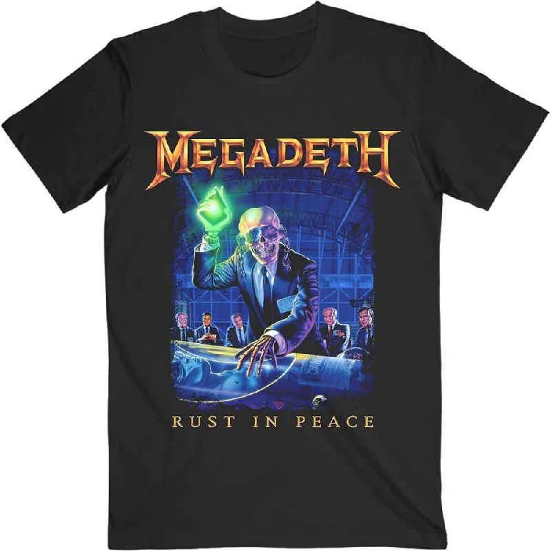 Megadeth | Official Band T-shirt | Rust In Peace Tracklist (Back Print) Welt Pockets Slit Pockets