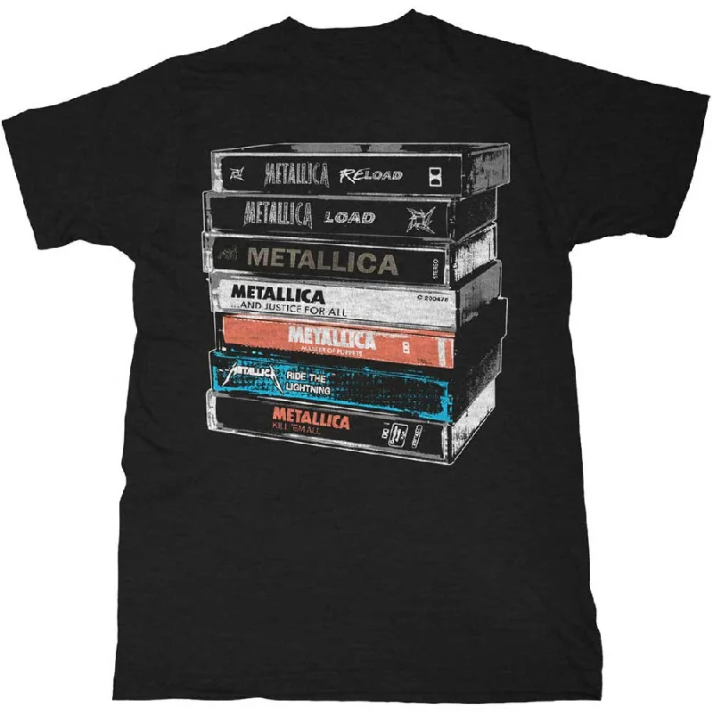 Metallica | Official Band T-shirt | Cassette Spandex Blend Rayon Blend Denim Blend