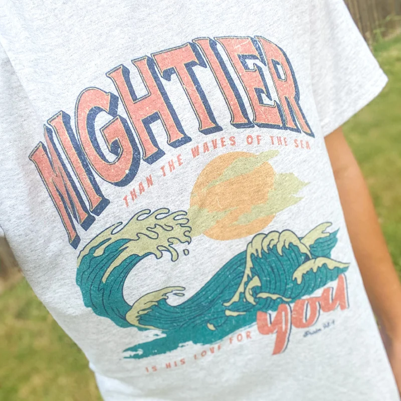 Mightier than the Waves - Unisex T-shirt V-Neck T-Shirt Long Sleeve Cotton