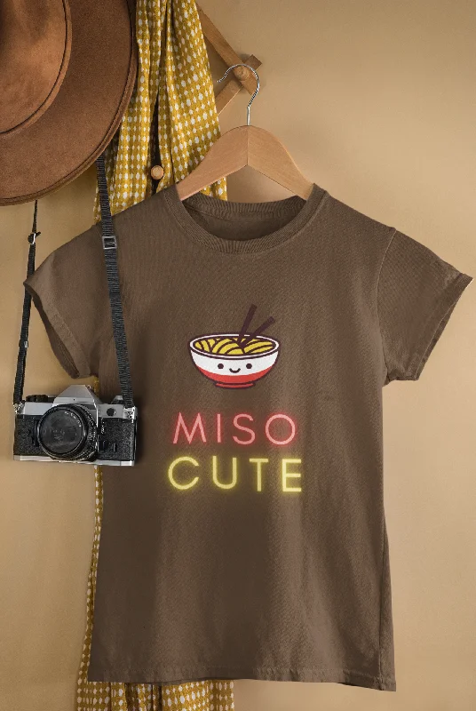 Miso Cute T-shirt - | Unisex Jersey Short Sleeve Tee Print Jacquard Patchwork