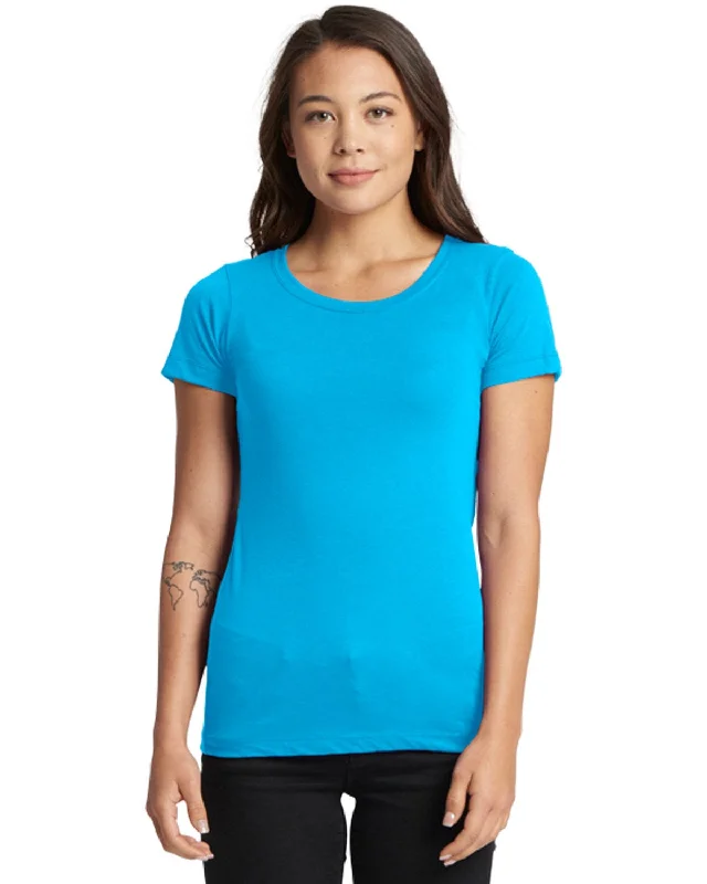 Next Level Ladies Ideal Short Sleeve Crew Tee | Turquoise Fitted T-Shirt Seamless Stretchy Next Level Ladies Ideal Short Sleeve Crew Tee | Turquoise Fitted T-Shirt Seamless Stretchy