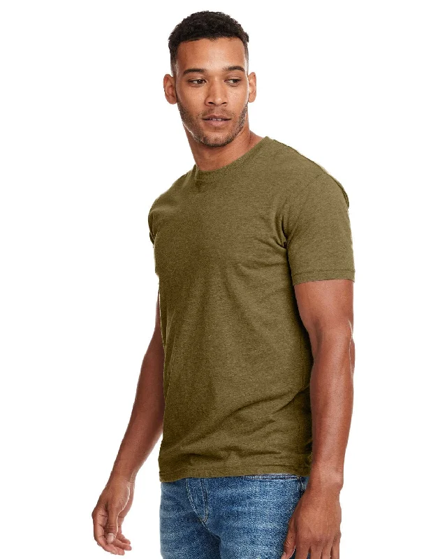 Next Level Mens CVC Crewneck Tee | Military Green Casual Formal Business