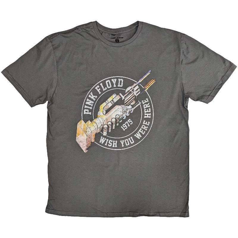 Pink Floyd | Official Band T-Shirt | Wish You Were Here 1975 Houndstooth Herringbone Solid Pink Floyd | Official Band T-Shirt | Wish You Were Here 1975 Houndstooth Herringbone Solid