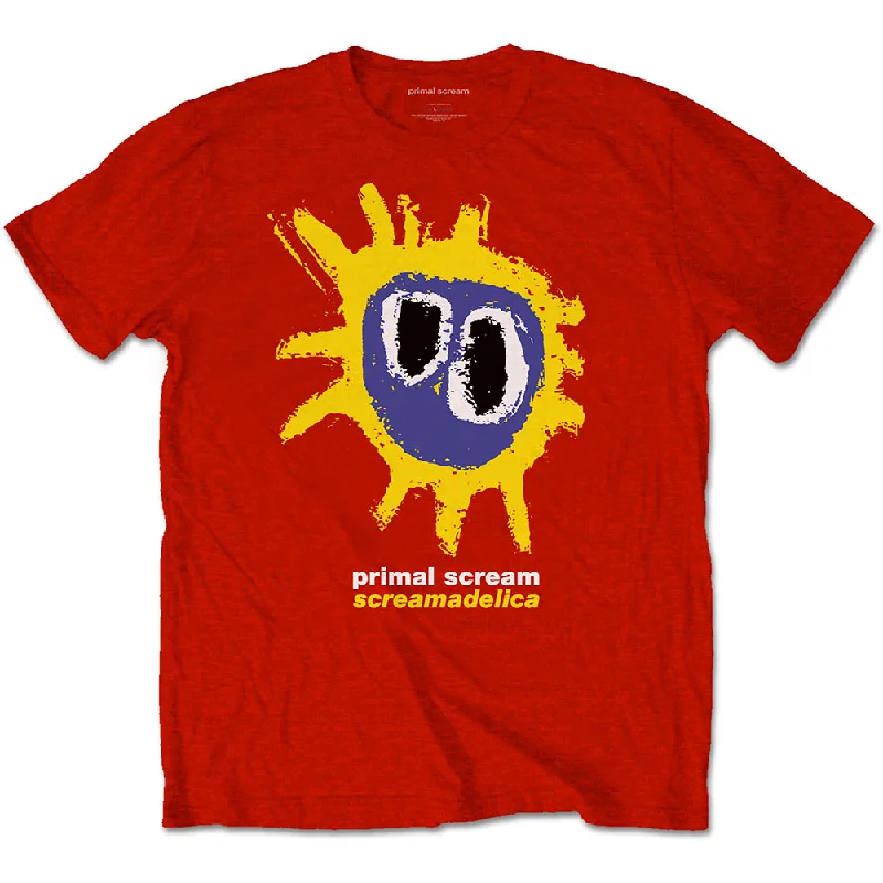 Primal Scream | Official Band T-Shirt | Screamadelica Notch Collar Peter Pan Collar Cowl Neck