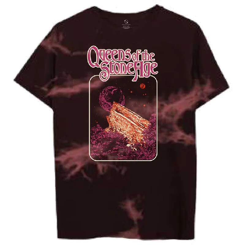 Queens Of The Stone Age | Official Band T-Shirt | Planet Frame (Wash Collection) Hooded Caped Shawl Collar Queens Of The Stone Age | Official Band T-Shirt | Planet Frame (Wash Collection) Hooded Caped Shawl Collar