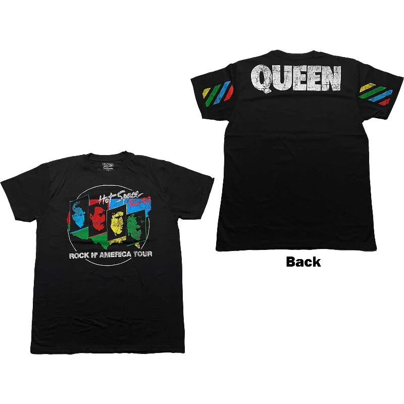 Queen | Official Band T-Shirt | Hot Space Tour '82 (Back Print) Denim Fabric Leather Fabric Suede Fabric Queen | Official Band T-Shirt | Hot Space Tour '82 (Back Print) Denim Fabric Leather Fabric Suede Fabric