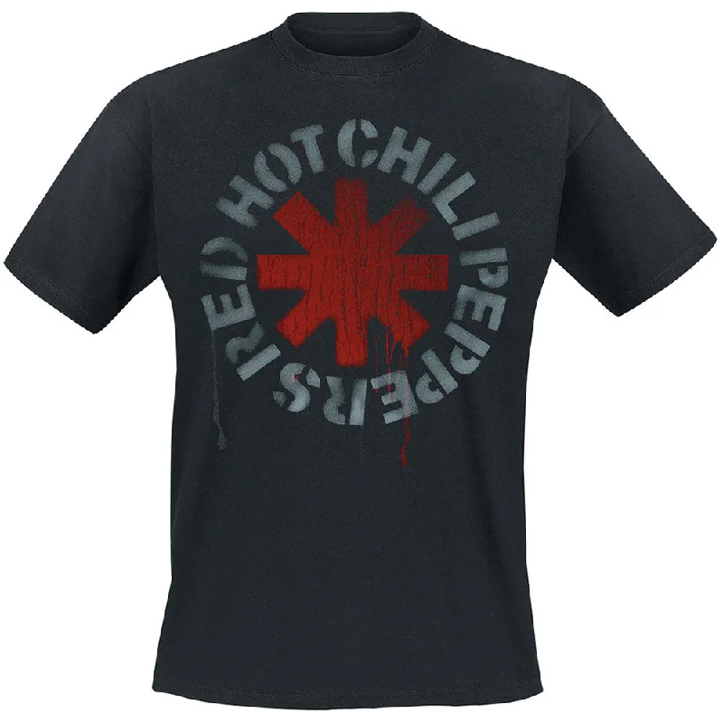 Red Hot Chili Peppers | Official Band T-shirt | Stencil Zippered Front Buttoned Front Snap Front