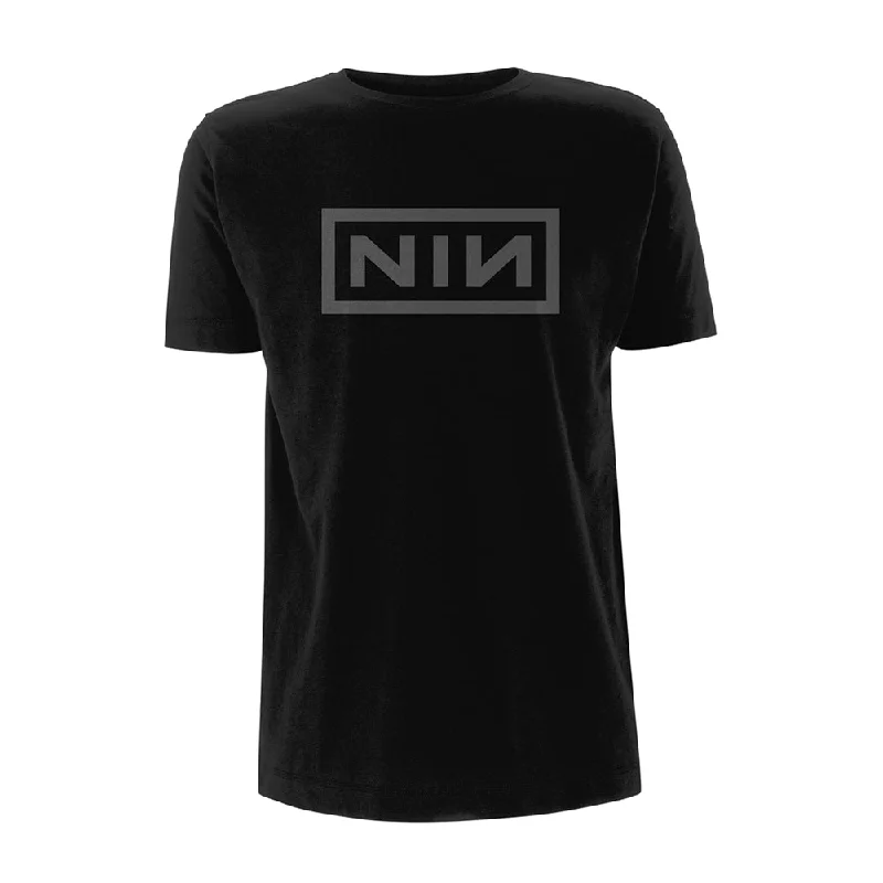 Nine Inch Nails Unisex T-shirt: Classic Grey Logo Chenille Blend Fleece Blend Nylon Blend