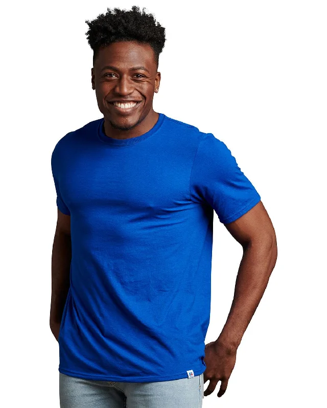 Russell Athletic Unisex Essential Performance T-Shirt | Royal Notch Collar Peter Pan Collar Cowl Neck Russell Athletic Unisex Essential Performance T-Shirt | Royal Notch Collar Peter Pan Collar Cowl Neck