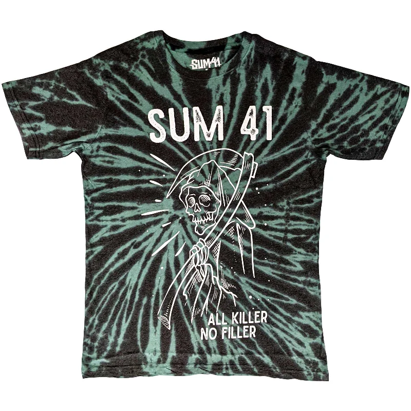 Sum 41 | Official Band T-shirt | Reaper (Wash Collection) Asymmetrical Pockets Print