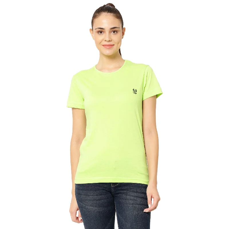 Vimal Jonney Green Color T-shirt For Women Handmade Hand-knitted Hand-woven