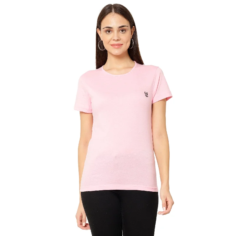 Vimal Jonney Pink Color T-shirt For Women Satin Blend Silk Blend Wool Blend