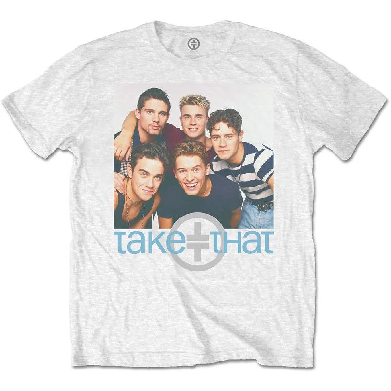 Take That | Official Band T-shirt | Group Hug Solid Color Striped Floral