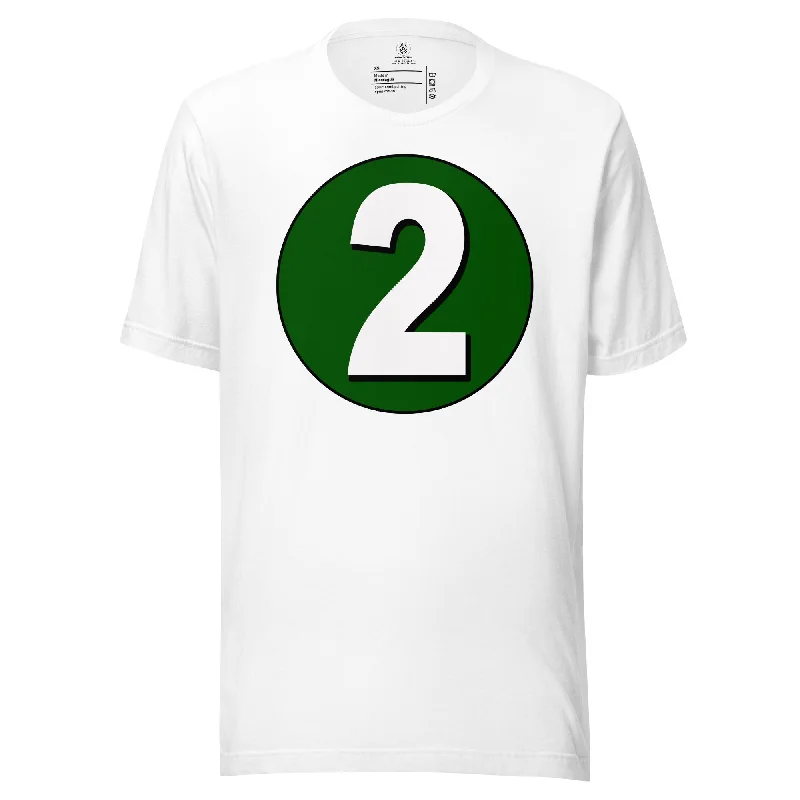 Unisex t-shirt: White on Hunter Green 2 Zippered Front Buttoned Front Snap Front