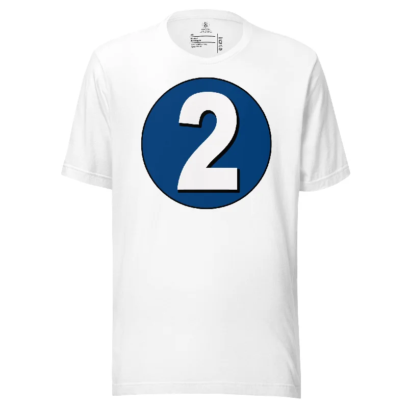 Unisex t-shirt: White on Navy Blue 2 Fashionable Trendy Casual