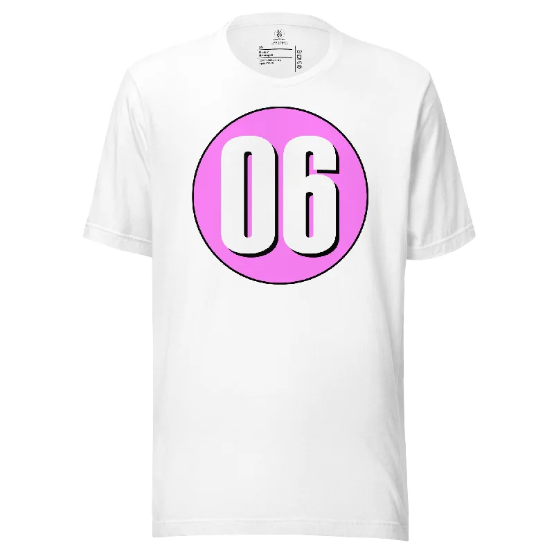 Unisex t-shirt: White on Pink 06 Cozy Warm Stylish