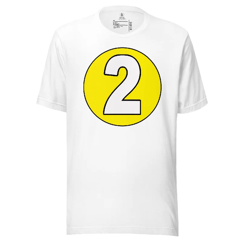 Unisex t-shirt: White on Yellow 2 Fitted T-Shirt Seamless Stretchy