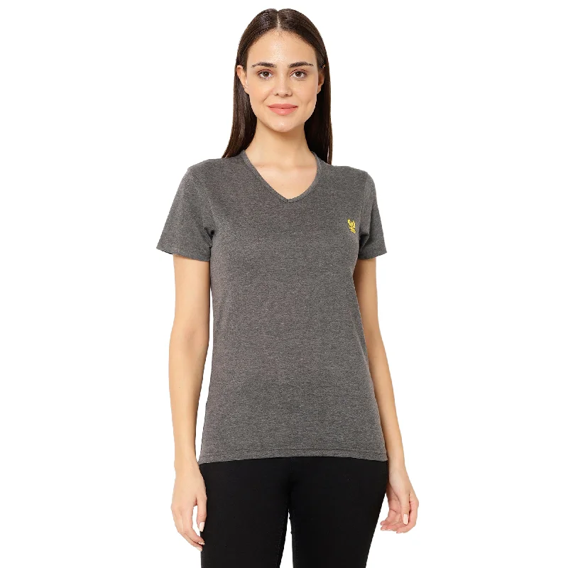 Vimal Jonney Grey Color T-shirt For Women Layered Multi-layer Single Layer