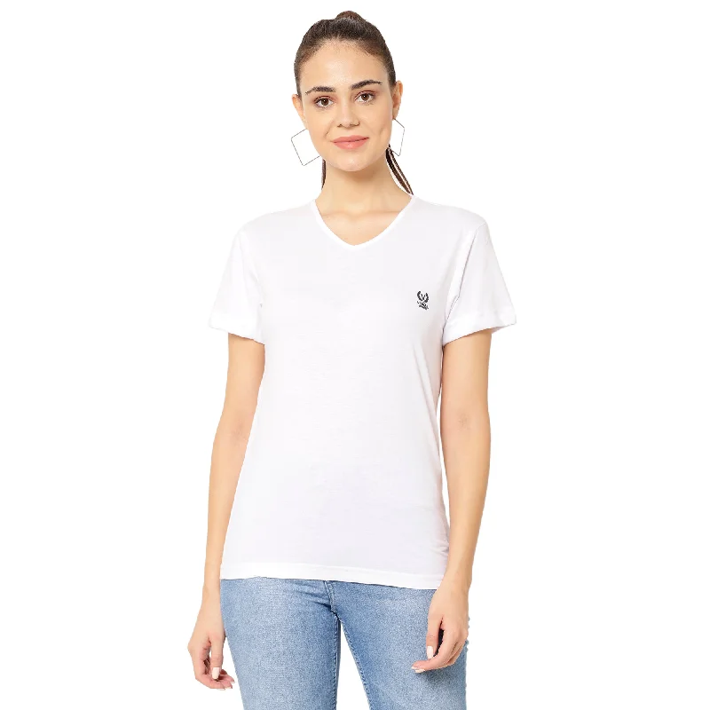 Vimal Jonney White Color T-shirt For Women Boxy Fit Fitted Loose