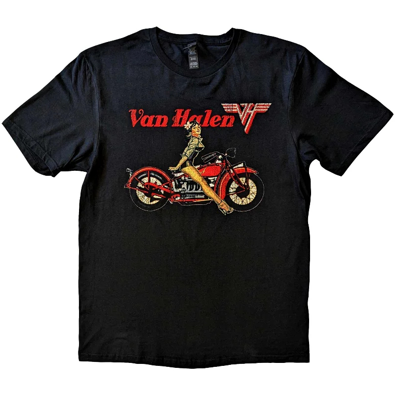 Van Halen | Official Band T-Shirt | Pin-up Motorcycle Layered Multi-layer Single Layer Van Halen | Official Band T-Shirt | Pin-up Motorcycle Layered Multi-layer Single Layer