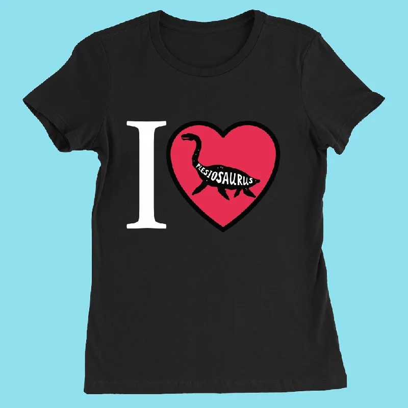 Women I Love Plesiosaurus T-Shirt Polka Dot Checkered Tartan