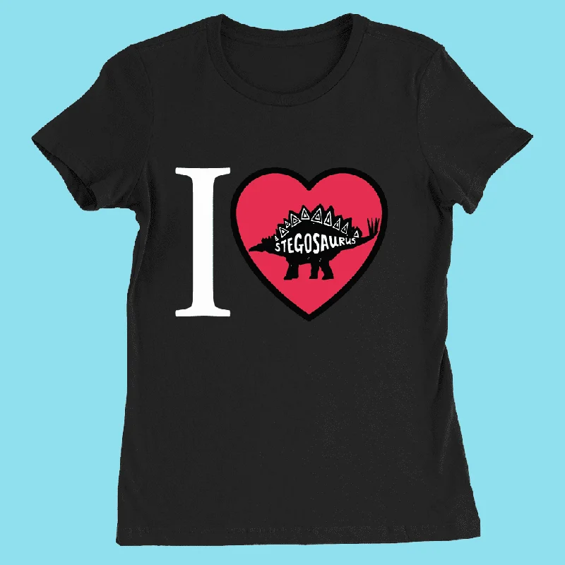 Women I Love Stegosaurus T-Shirt Mesh Blend Leather Blend Suede Blend