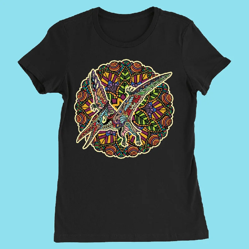 Women Pterodactyl Mandala T-Shirt Casual Formal Business