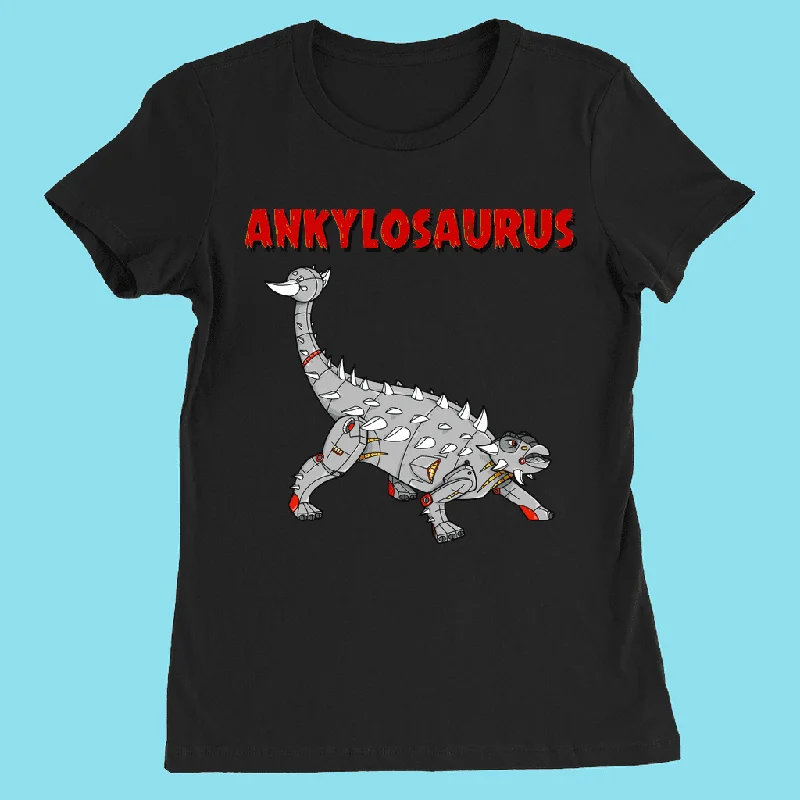 Women Robot Ankylosaurus T-Shirt Anti-Pilling Machine Wash Handmade