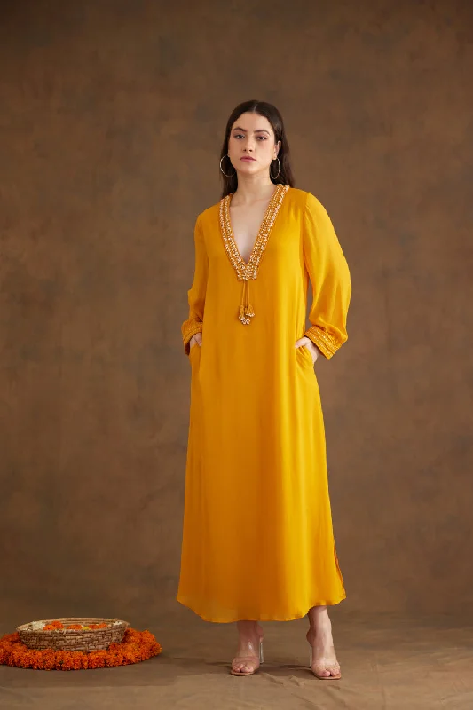 Ochre Maxi Dress Stylish Boho Chic Maxi Dress