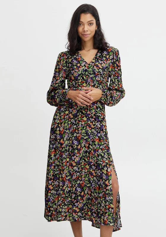 B.Young Bright Floral Print Maxi Dress, Multi Comfortable Flowy Maxi Dress