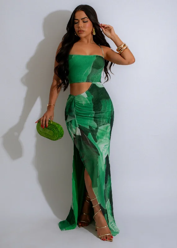 Easy Breezy Maxi Dress Green Fashionable Printed Maxi Dress