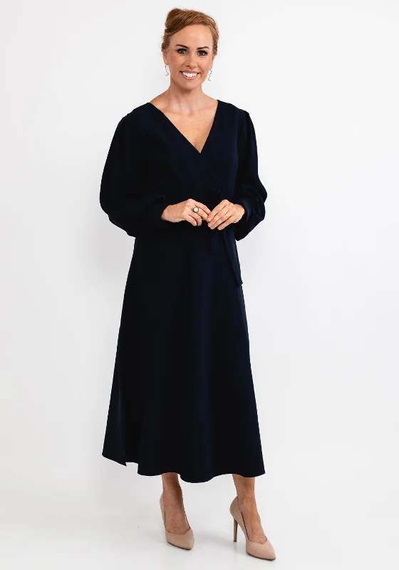 Ella Boo Cut Out Sleeve Maxi Dress, Navy Chic Sleeveless Maxi Dress