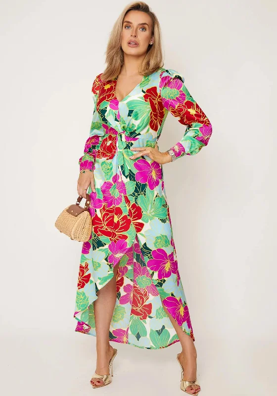 Girl In Mind Alexia Floral Print Maxi Dress, Green Multi Trendy Printed Maxi Dress