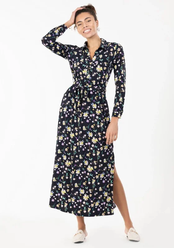 Jolie Moi Dora Floral Maxi Dress, Navy Multi Trendy Maxi Dress with Straps