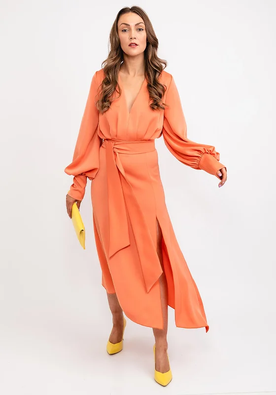 Kevan Jon Alora Maxi Dress, Pumpkin Comfortable Bohemian Maxi Dress