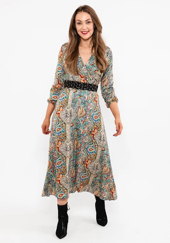 Seventy1 Multi Print Maxi Dress, Multi Stylish Maxi Dress with Frills