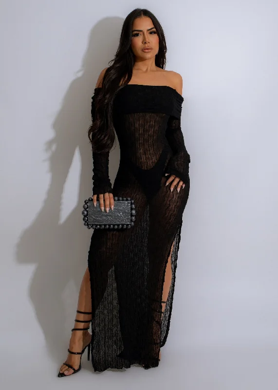 Sugar Rush Mesh Maxi Dress  Black Fashionable Sleeveless Maxi Dress