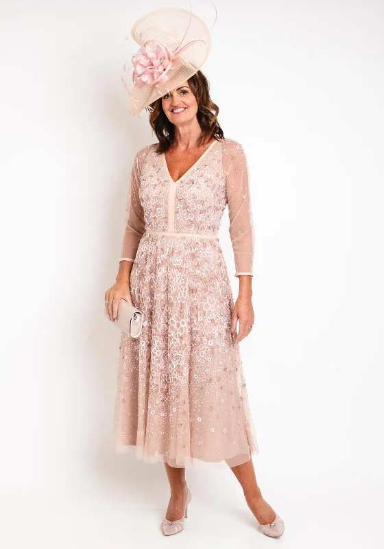 Veni Infantino Embellished A-Line Maxi Dress, Blush Fashionable Off-Shoulder Maxi Dress