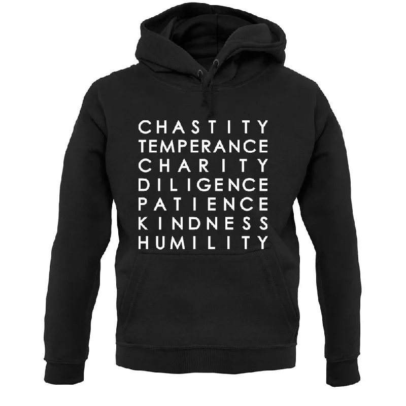 7 Catholic Virtues Unisex Hoodie Hoodie with Rolled Sleeves Casual Relaxed