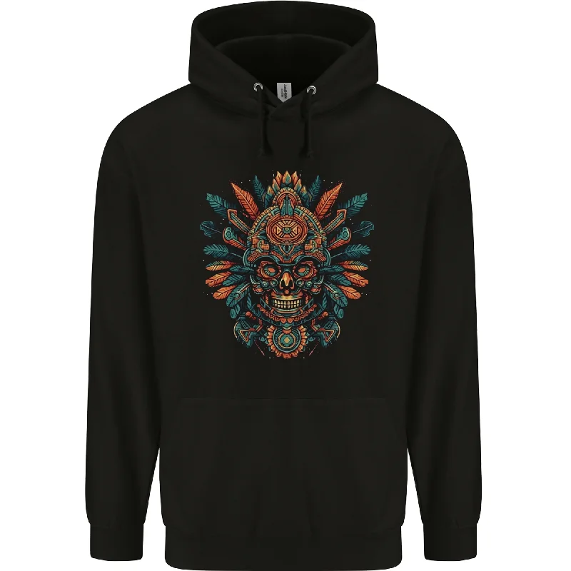 Aztec Skull Mexico Mens 80% Cotton Hoodie Hoodie with Mesh Breathable Sporty